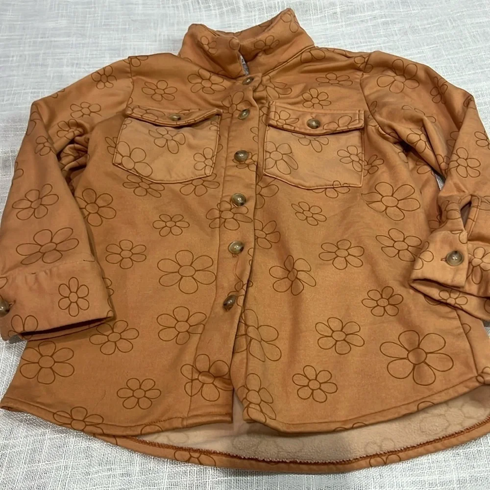 SWEET STORIES BUTTON DOWN RUST ORANGE JACKET